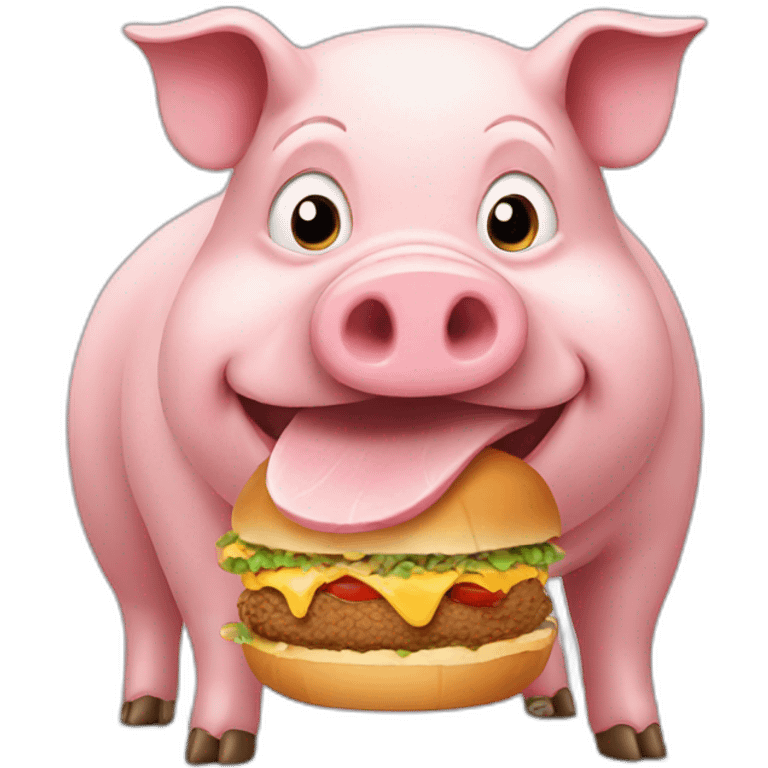 a big pig eating  emoji