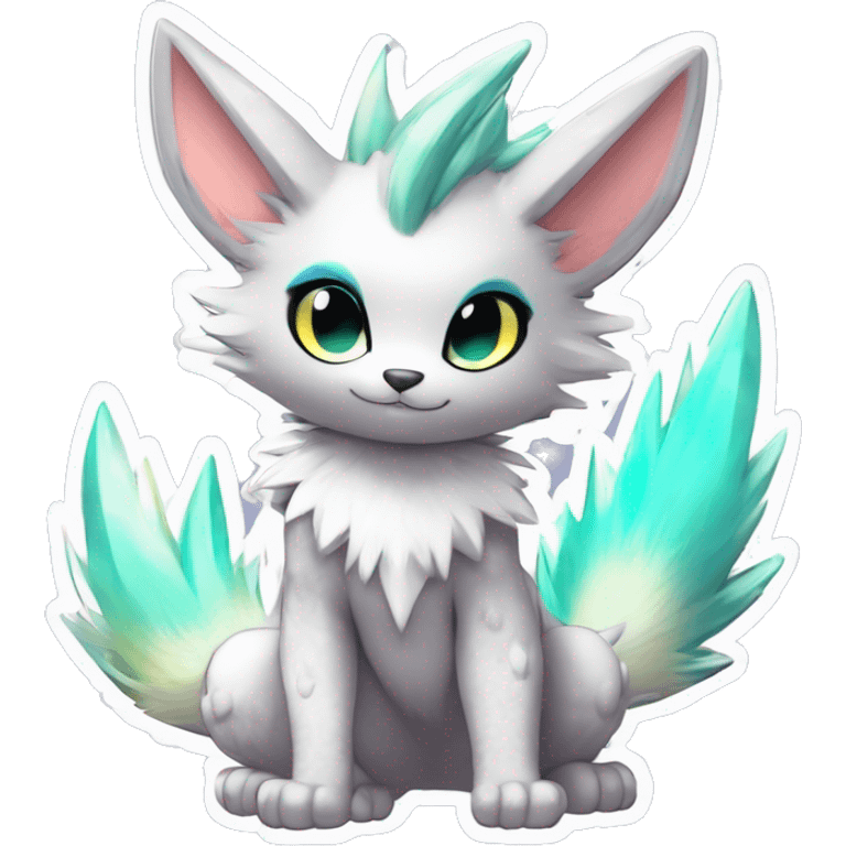 Anthro Scalie Spiky Cool Edgy Magical Shiny Colorful Pastel Sparkle Kemono-style Chibi Fantasy-Animal-Fakémon-Pokémon-Hybrid Fur Sona Aesthetic Full Body emoji