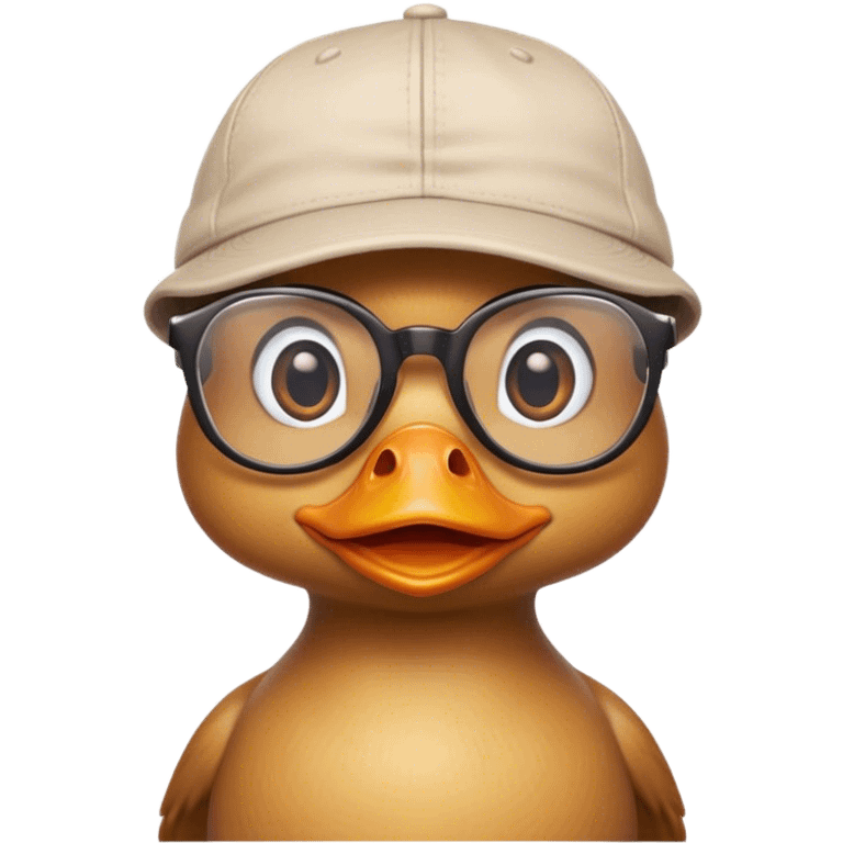 little duck with glasses and a cap  emoji