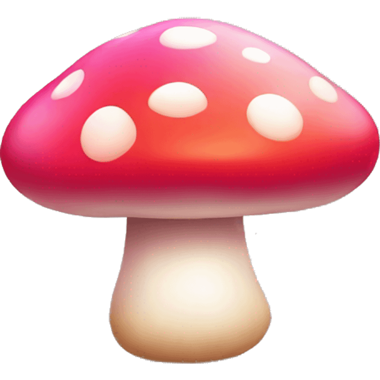 Cute pink mushroom with a red mushroom kissing.  emoji