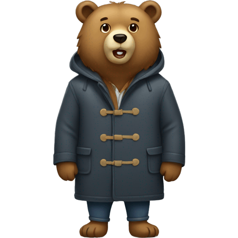 Bear wearing coat emoji