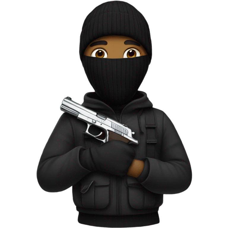 YN with a pistol and ski mask emoji