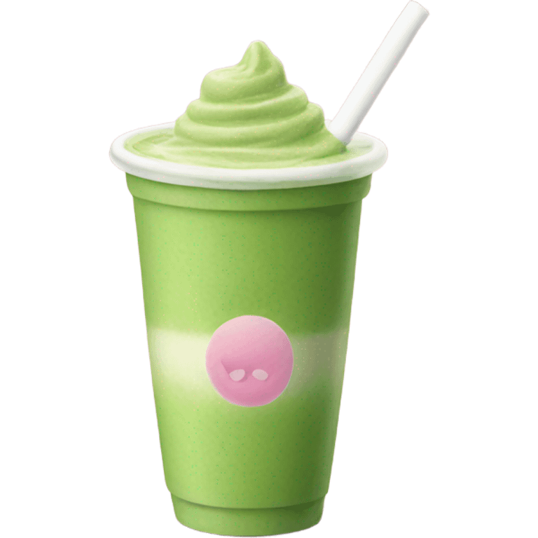 Matcha drink pink cup emoji