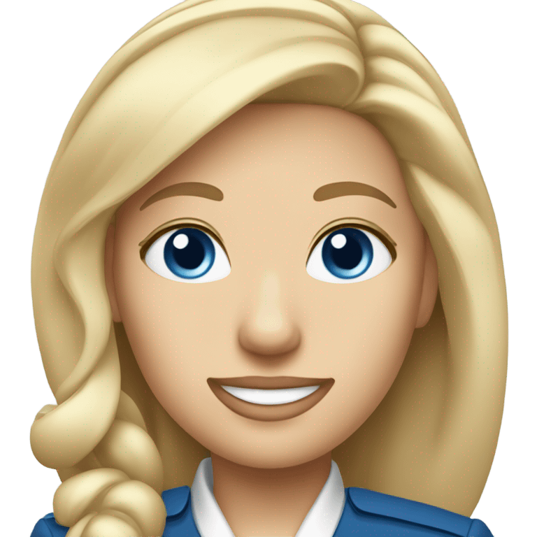 blonde hair blue eyed flight attendant  emoji