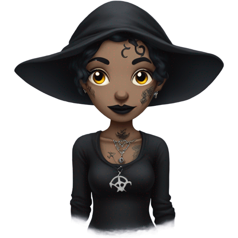 Goth Witch with lots of tattoos emoji