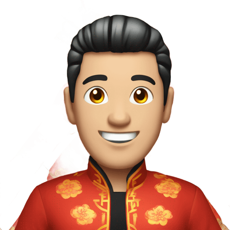 White man with black hair celebrating Chinese new year  emoji