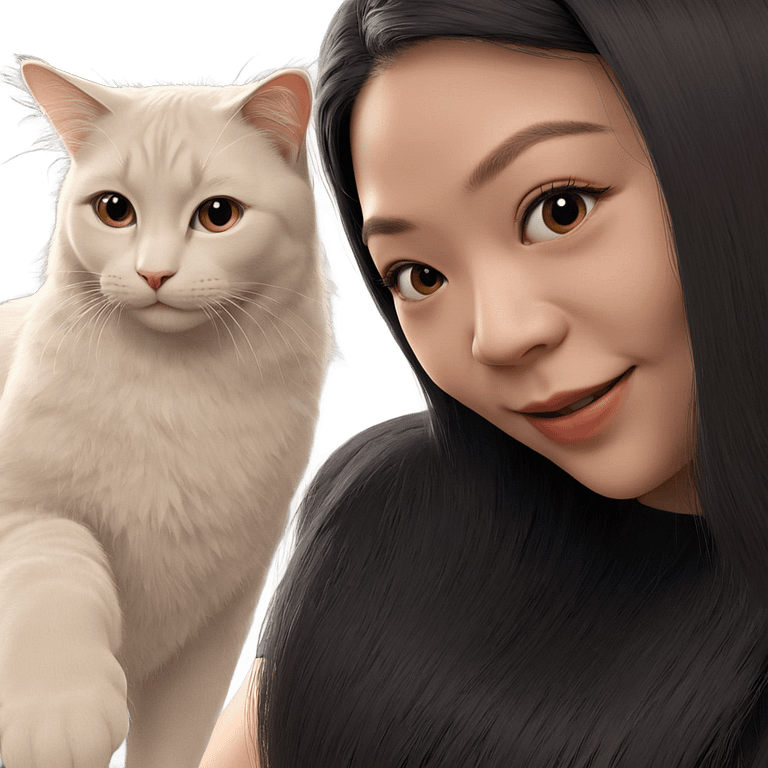 girl with cat companion emoji