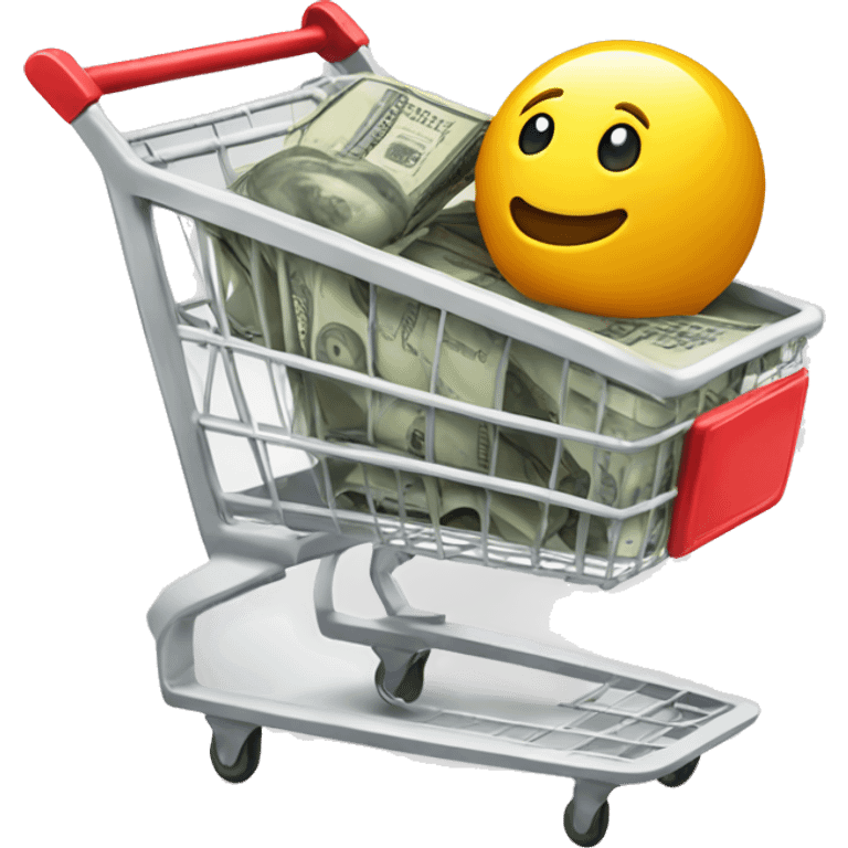 shopping cart with $100K  emoji