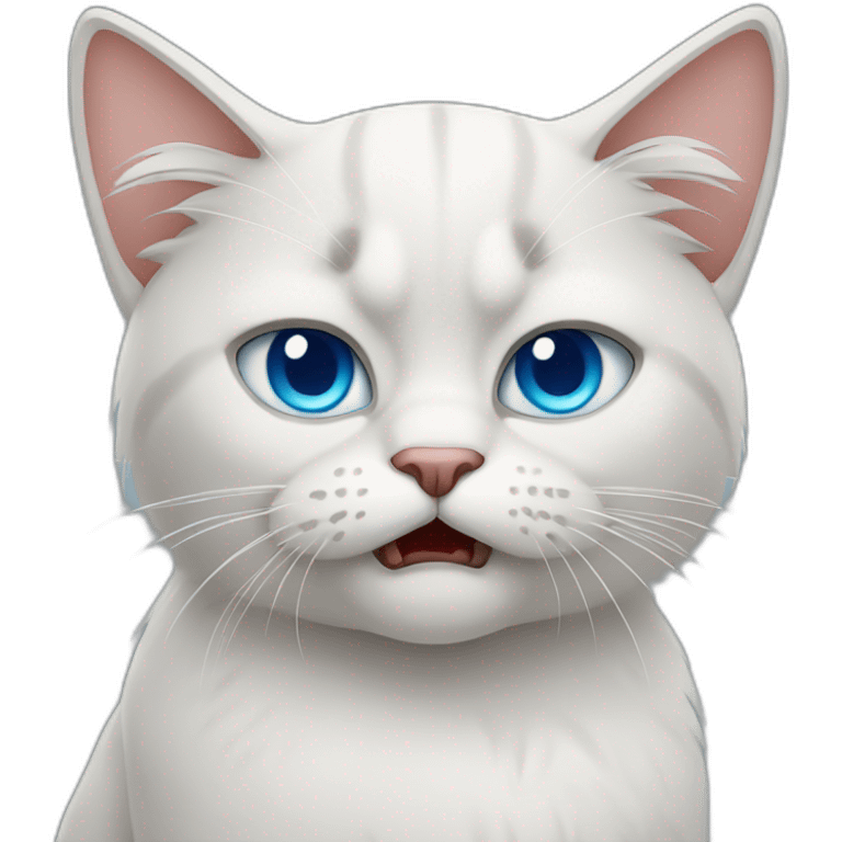 Angry cat with blue eyes  emoji