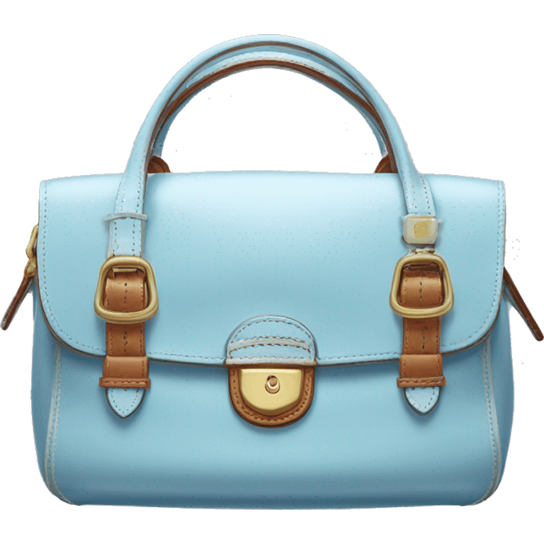 Realistic pastel blue dooney and bourke satchel purse.  emoji