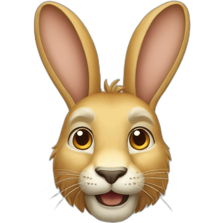 Lapin tête de lion emoji