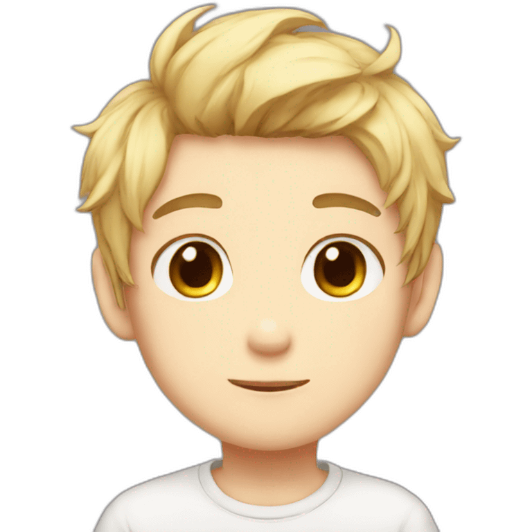 Cute anime cartoon boy  emoji