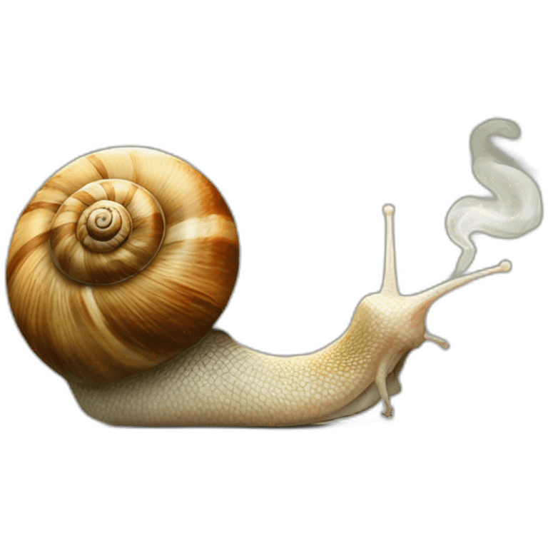 snail smoking a cigarett emoji