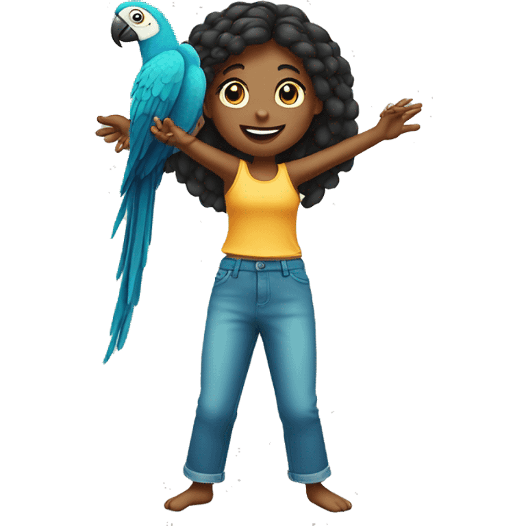 girl with parrot on her feet whilst doing a handstand emoji