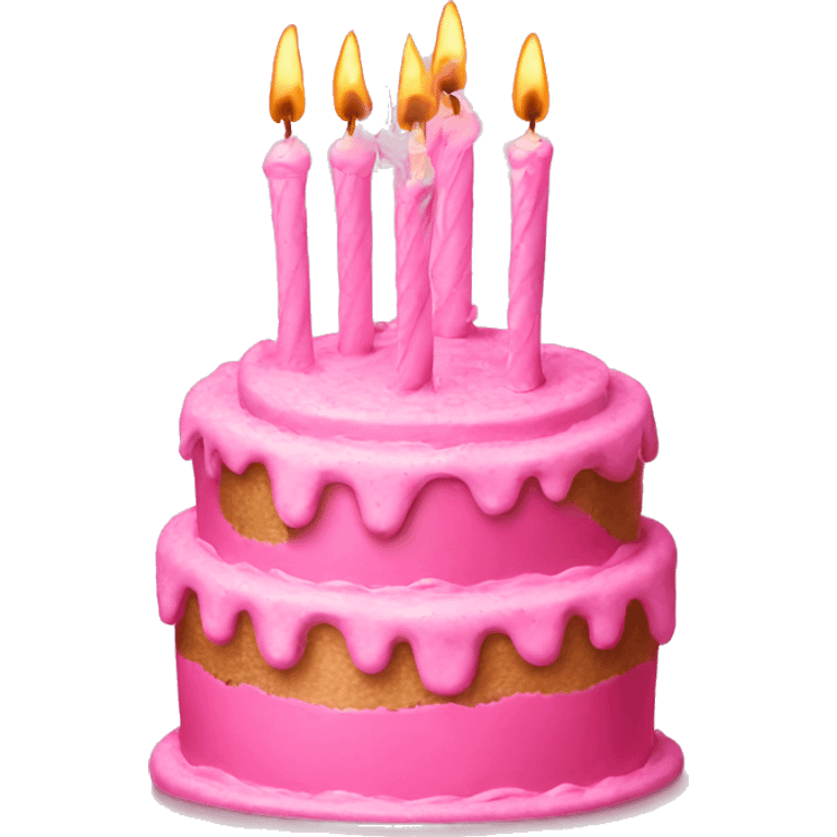 Pink birthday cake with 21 candles  emoji