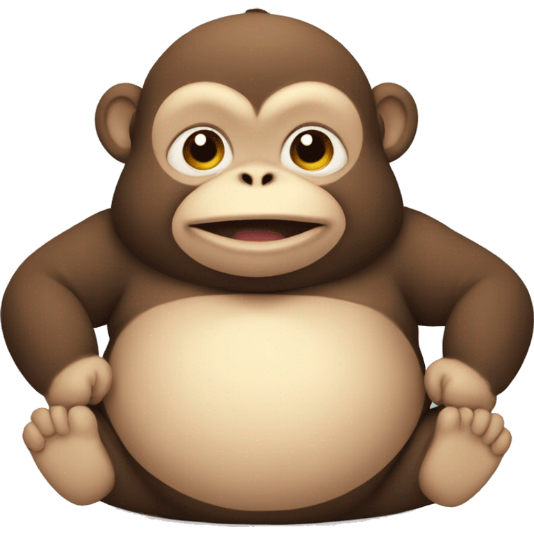 chubby monkey with a belly emoji