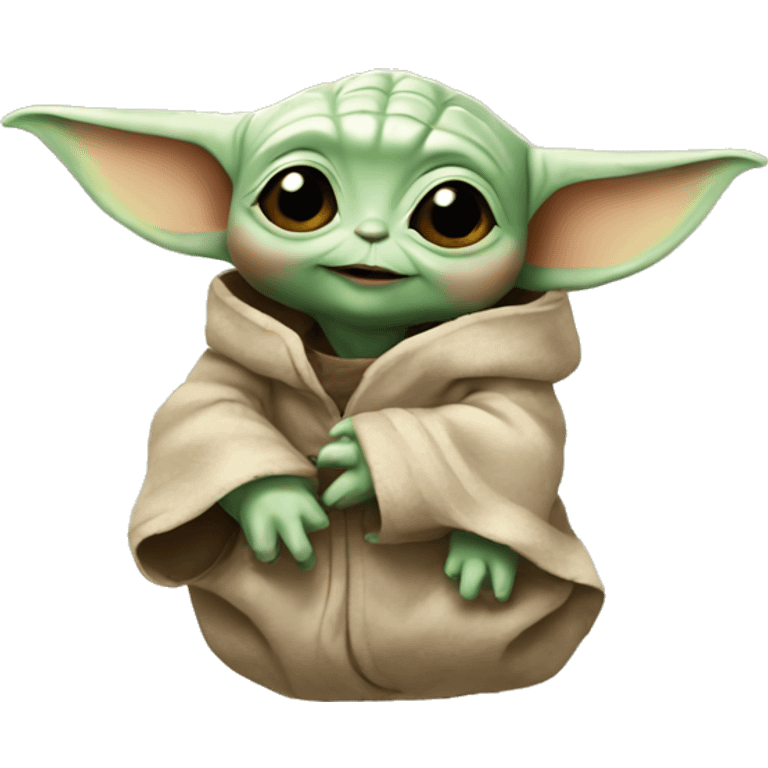 Baby yoda with butterflies  emoji