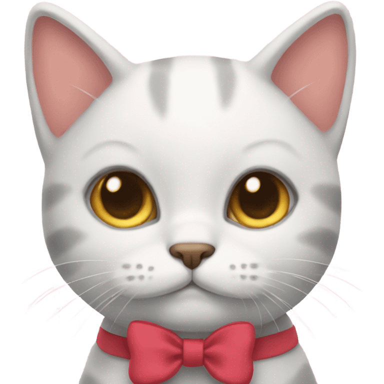 Kitty wearing a bow emoji