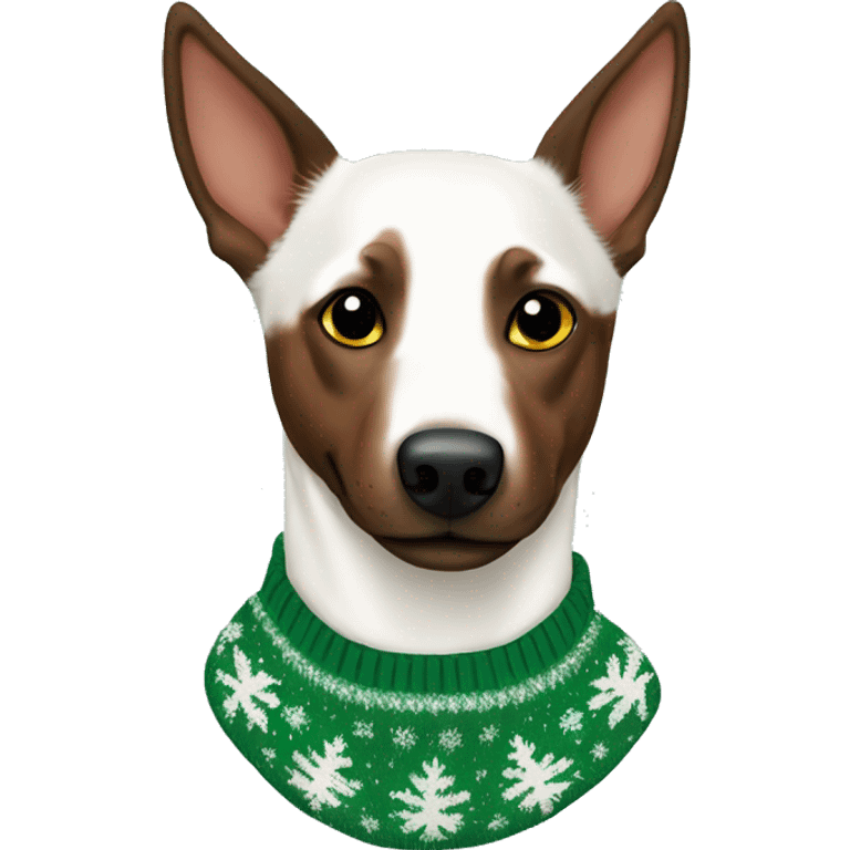 Australian kelpie with white Christmas sweater  emoji