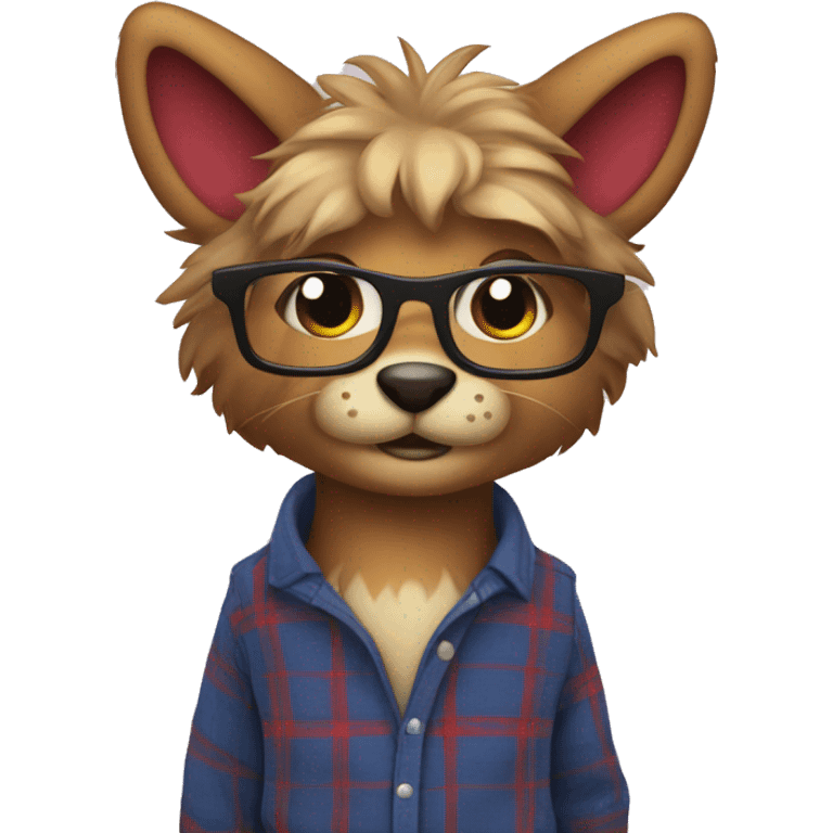 Furry wearing plaid emoji