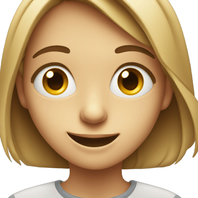 a girl smiling with one eye really squinted. left eye is shut and the other open emoji