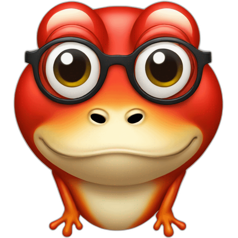 Red frog with glasses emoji