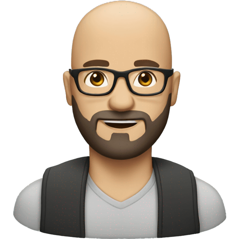 bald man with beard and glasses emoji