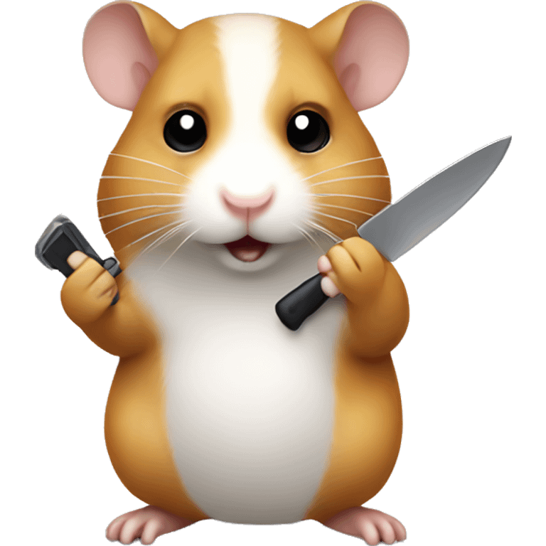 Hamster holding a big knife emoji