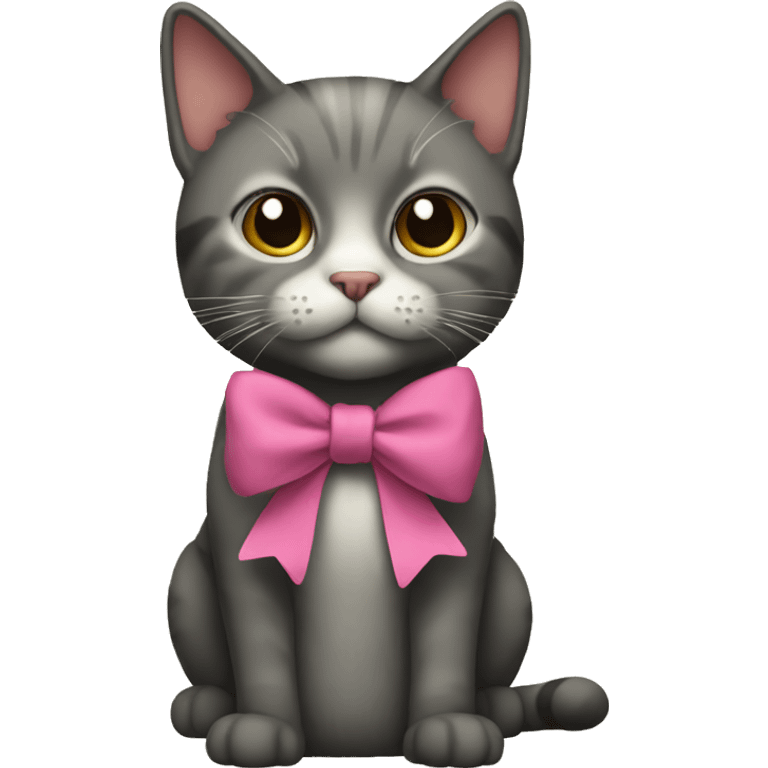 A cat with a bow emoji