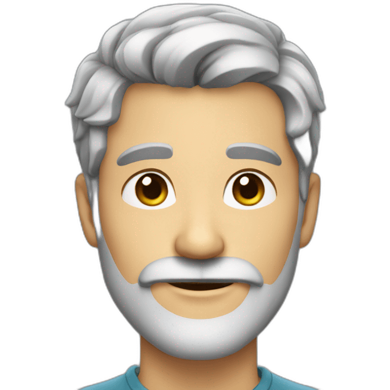 Handsome man with dark grey hair and beard emoji