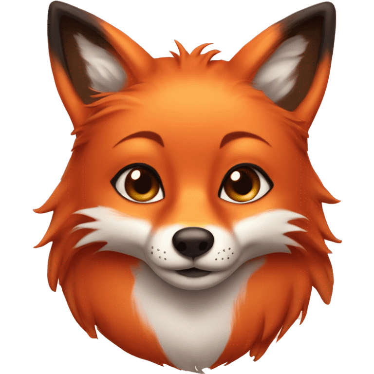 lush red fox face, sparling heart eyes, female features emoji