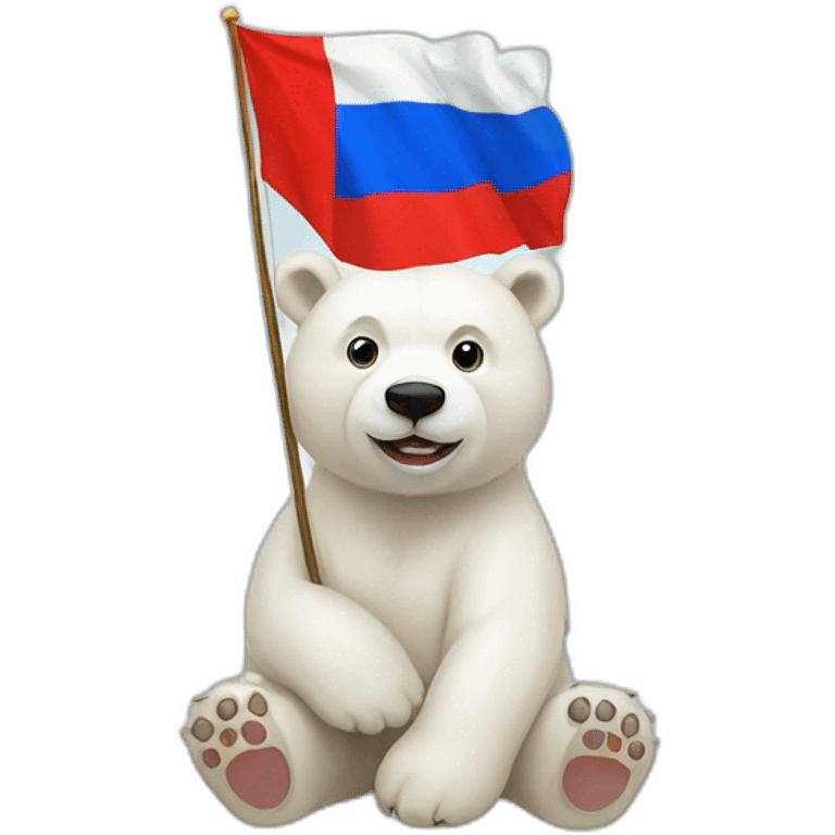 White bear with russian flag emoji