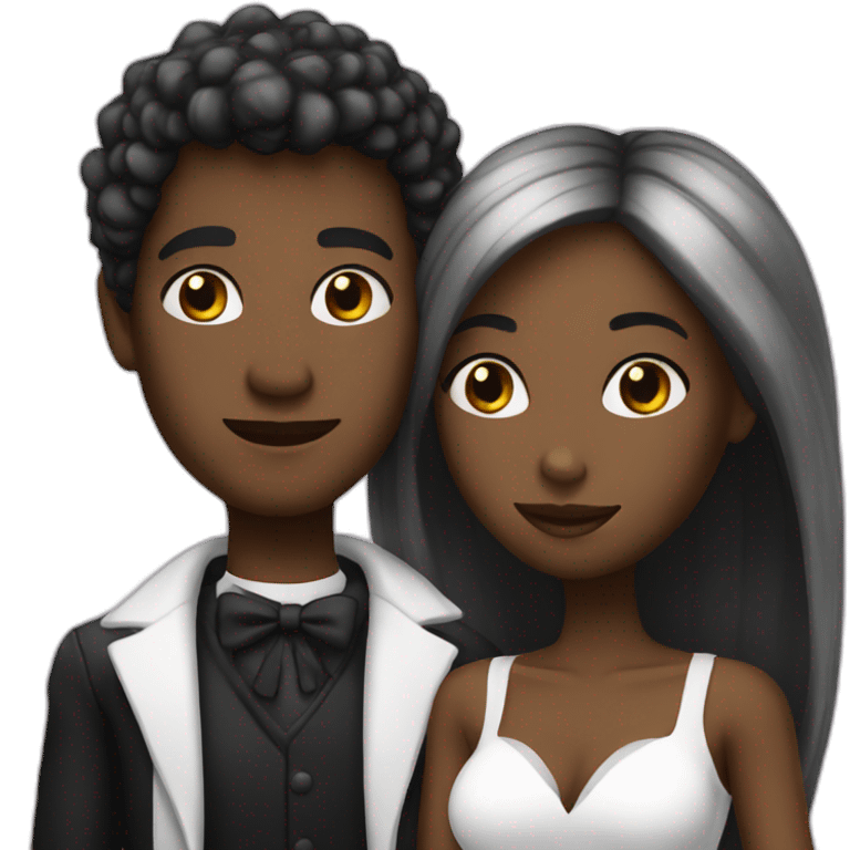 Noire blanc couple emoji