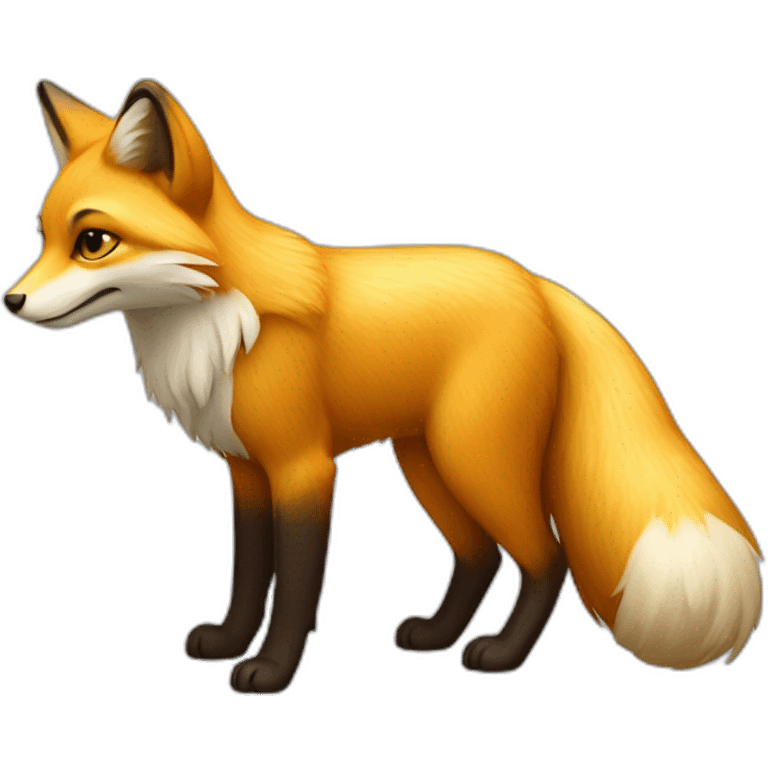 golden fox with three tails emoji