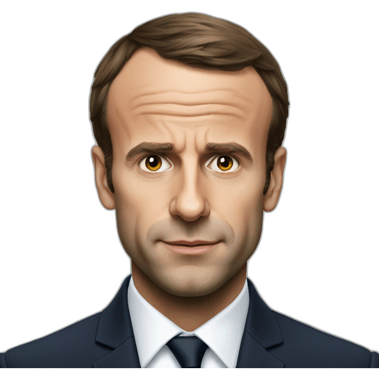 Macron avec une paille dans le nez emoji