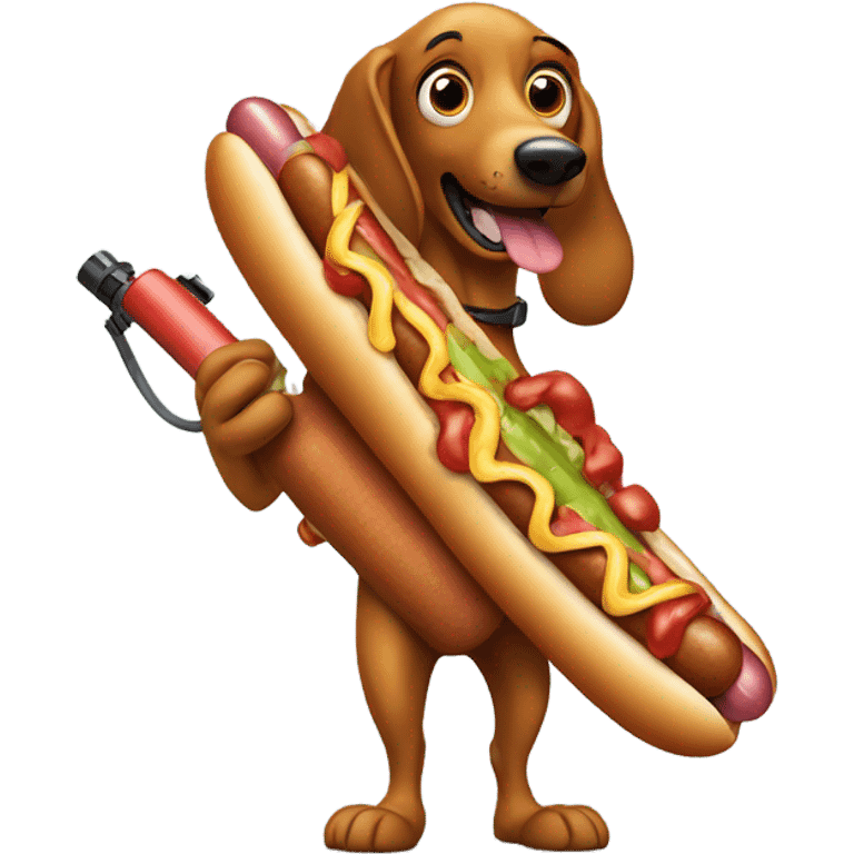 Hot dog Weiner with a bazooka  emoji