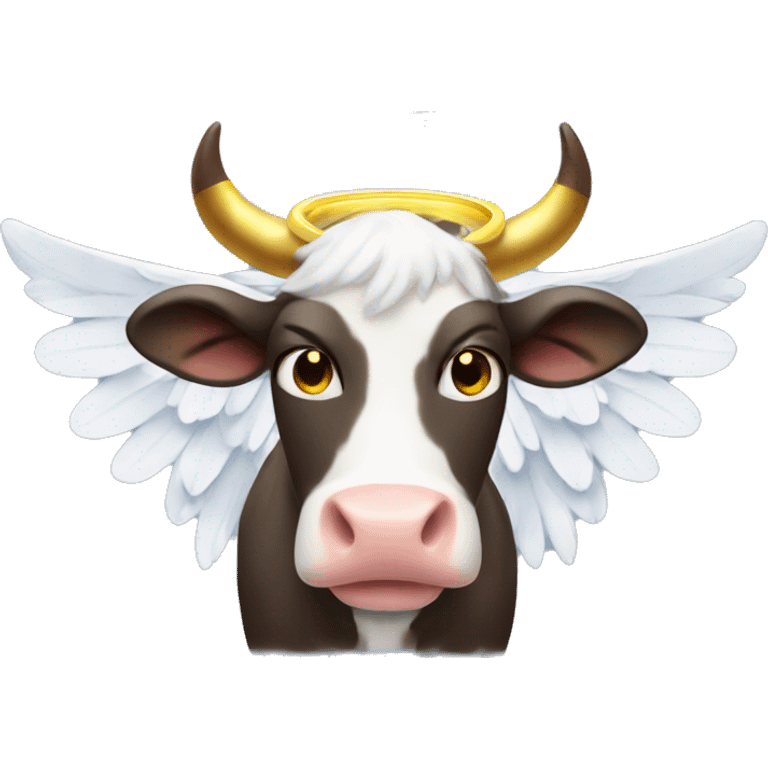 cow with halo and angel wings emoji