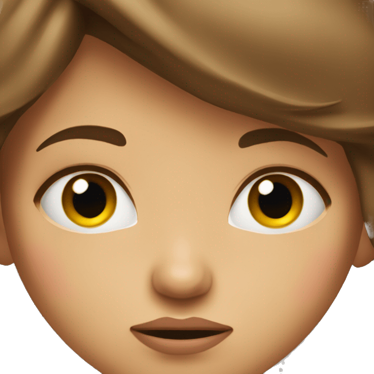 A disgruntled face girl brown hair emoji