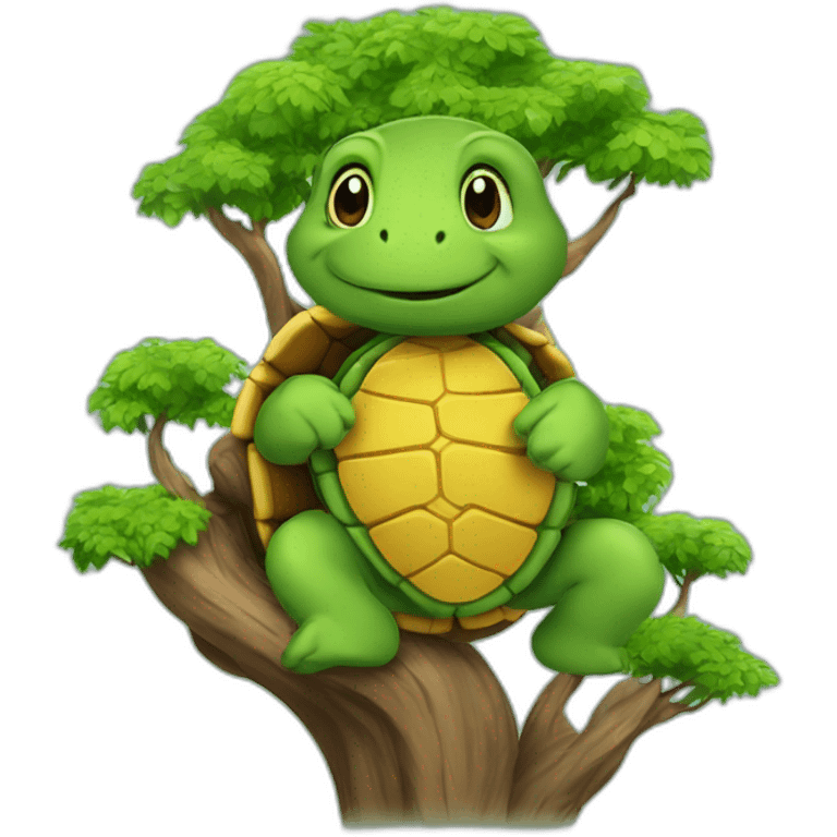 Tortue sur arbres emoji