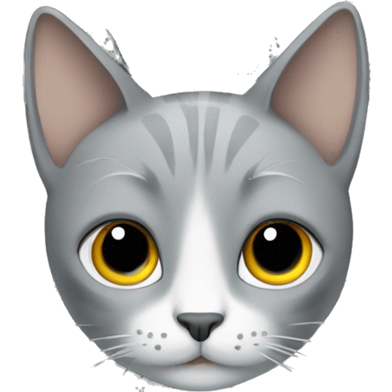 Grey cat in a grey Mercedes car emoji