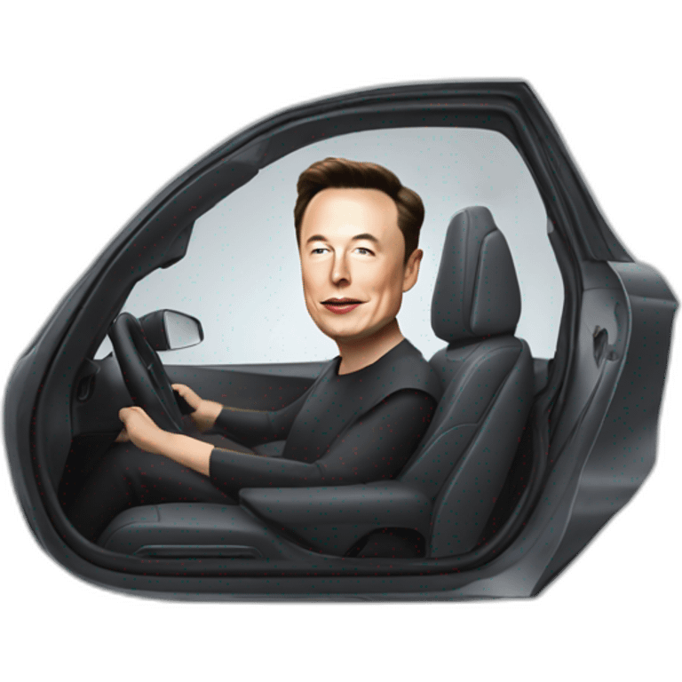 Elon musk in tesla emoji