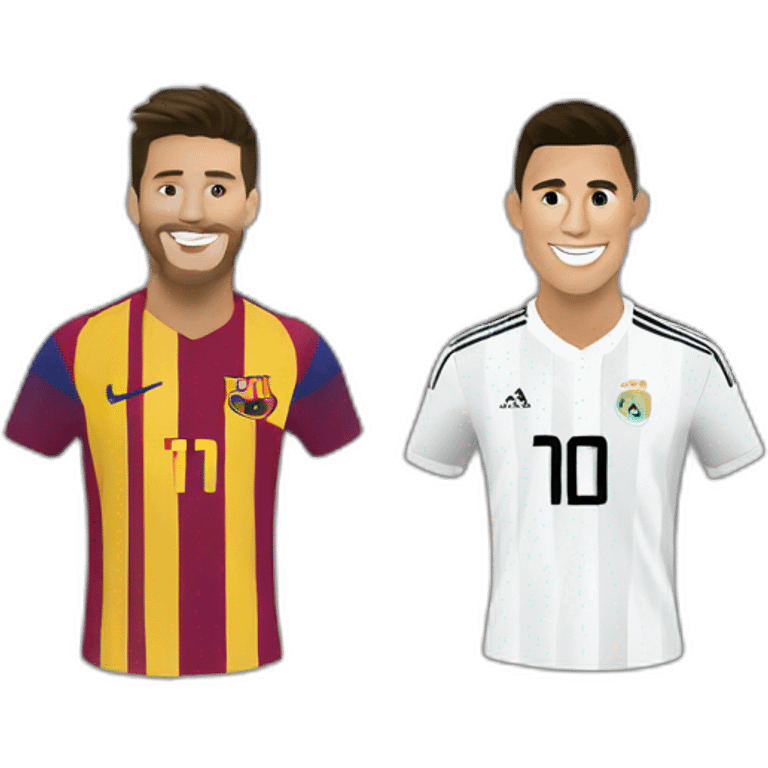 Leo messi and cristiano ronaldo happy emoji