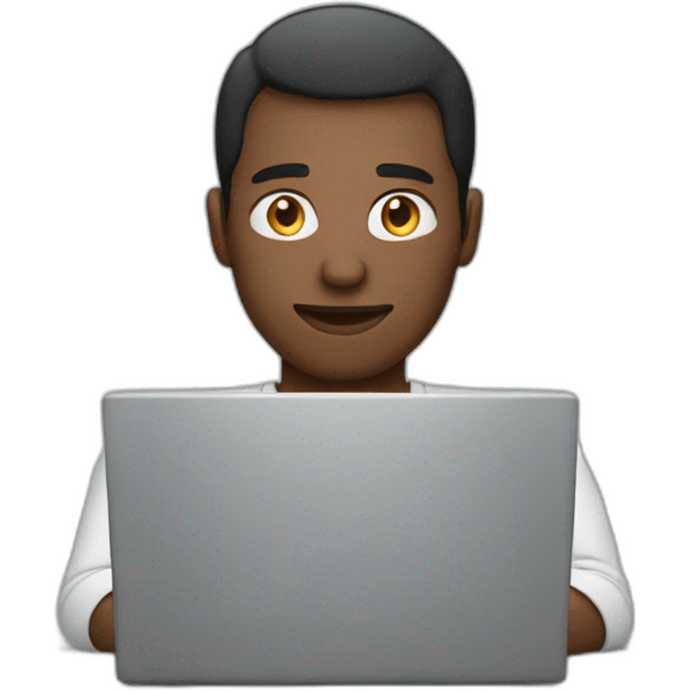 man behind laptop emoji