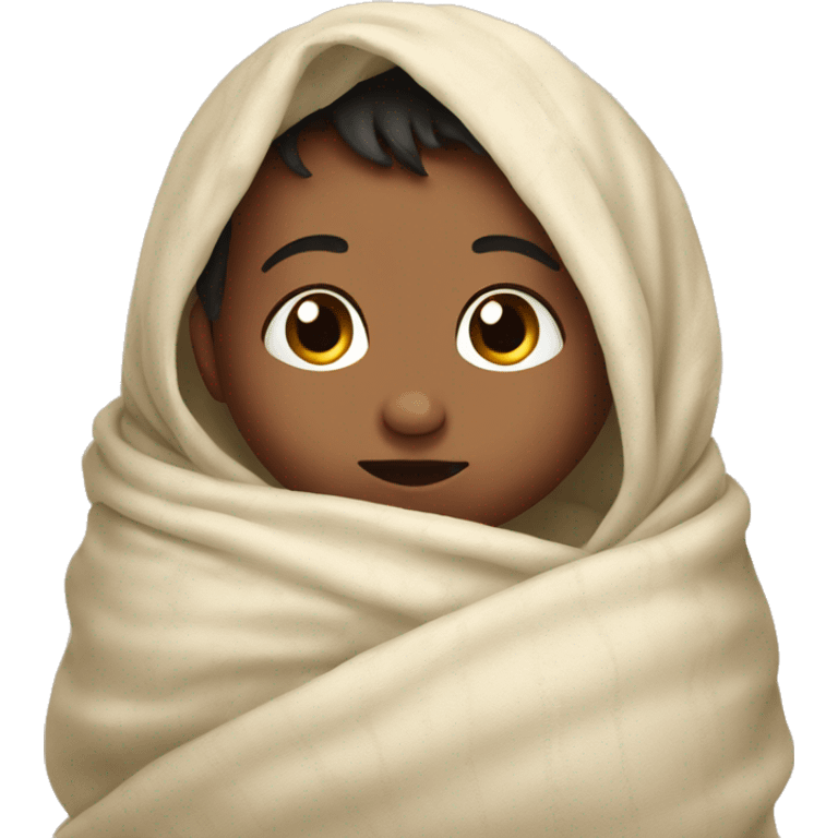 new  born indian baby boy wrapped in blanket emoji