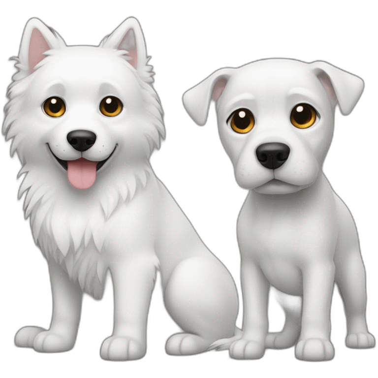 Chat blanc + chien blanc et noir emoji