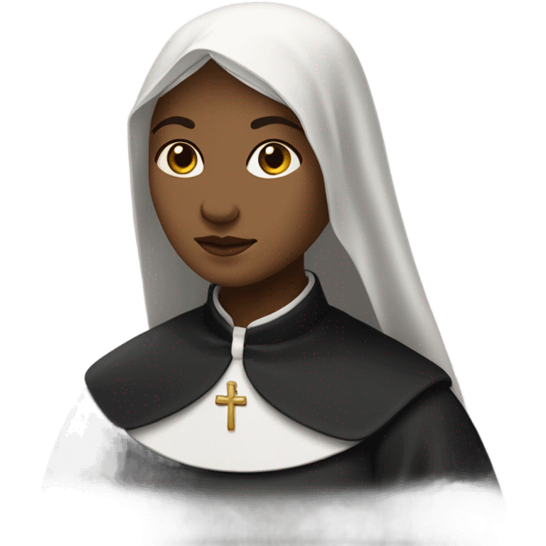 graphic church scene with nun emoji