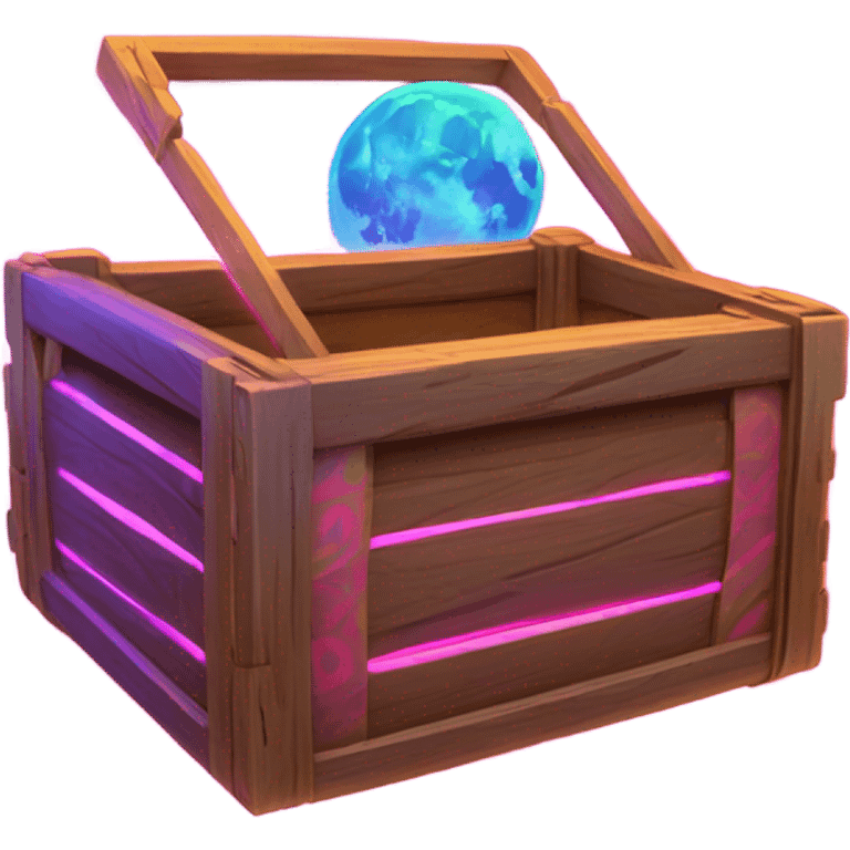 Neon moon crate emoji