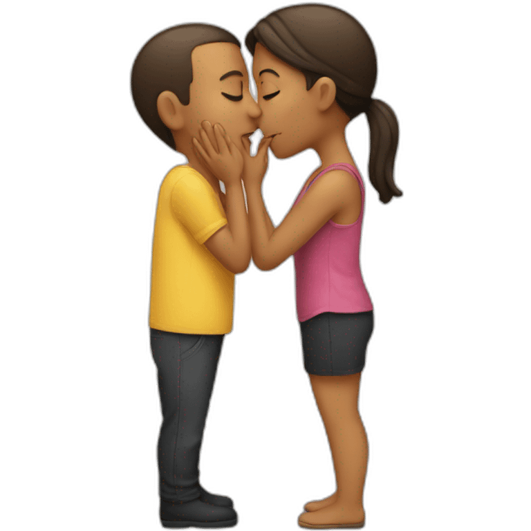 men kiss women emoji