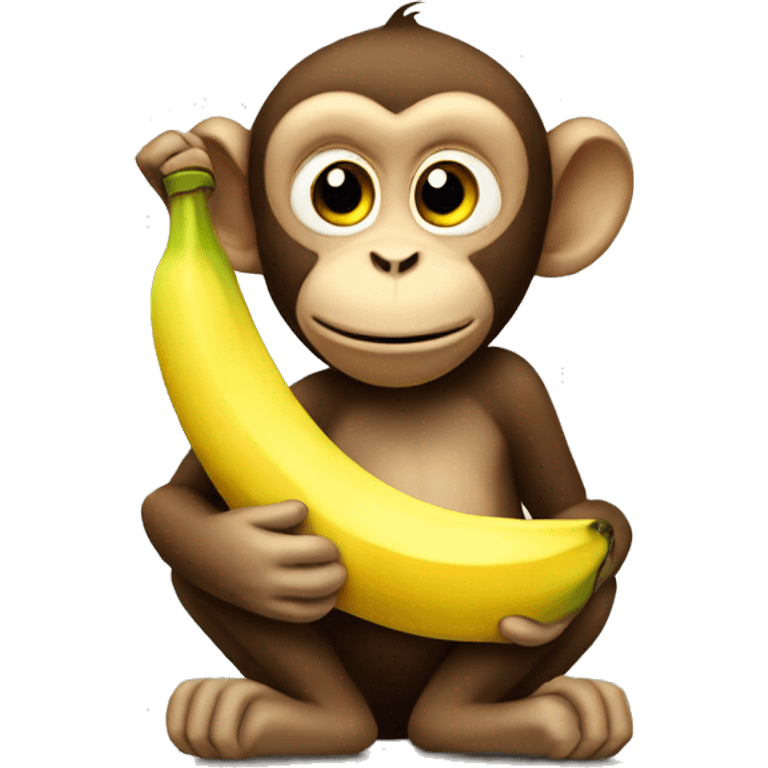 Monkey eating banana emoji