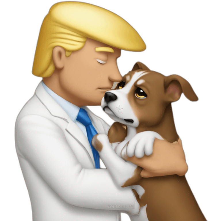 trump kissing a dog emoji